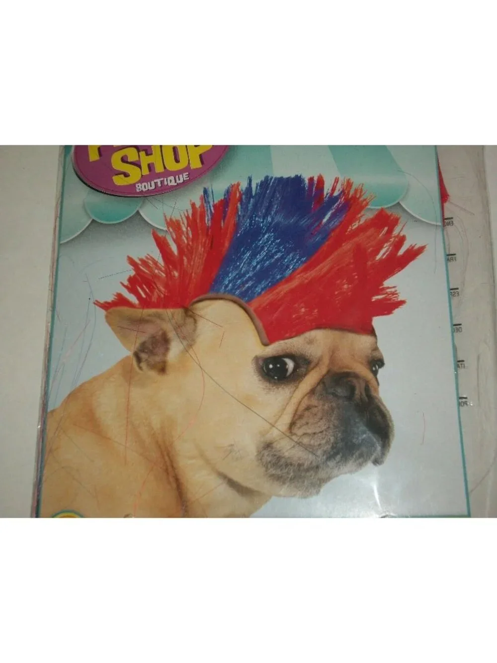 Rubies Pet Shop Mohawk Wig Hair Red Blue Halloween Costume Medium Large Med Lg